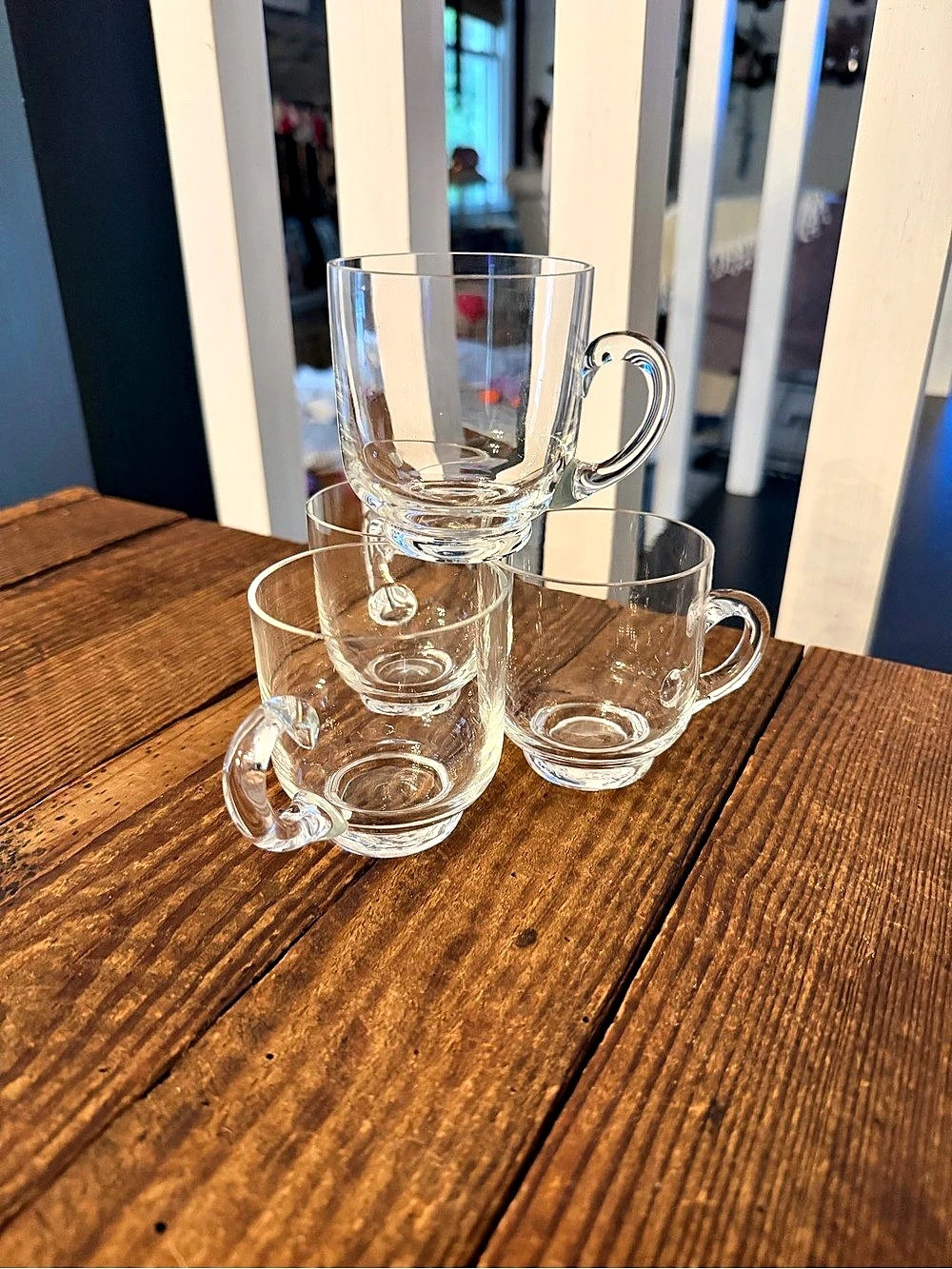 Set of (4) simple clear glass 6oz. espresso cups